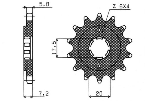Řetězové kolečko pro sekundární řetězy typu 520, SUNSTAR (12 zubů)