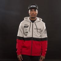 Mikina POSITION ZIP HOODIE, ALPINESTARS (stříbrná/černá/červená) (3)