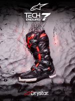 Boty TECH 7 ENDURO DRYSTAR, ALPINESTARS (černá/červená fluo/bílá) 2027 (9)