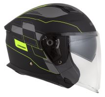 Přilba Jet Tech RoxoR, CASSIDA (černá matná/žlutá fluo/šedá) (6)