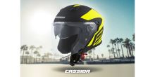 Přilba Jet Tech Corso, CASSIDA (černá matná/žlutá fluo) (9)