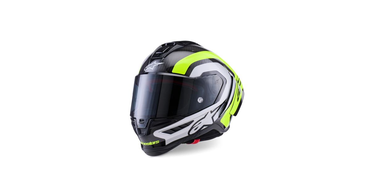 Rimoto Přilba SUPERTECH R10 ARIUS, ALPINESTARS (karbon/žlutá fluo/bílá) 2026 ...