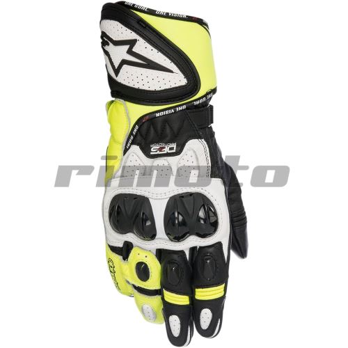 rukavice GP PLUS R, ALPINESTARS - Itálie (černé/bílé/žluté fluo) (332659)