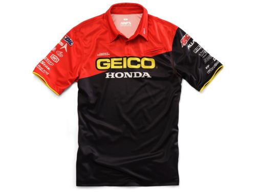 Triko s límečkem Team Geico Honda, 100% - USA (černá, vel. M)