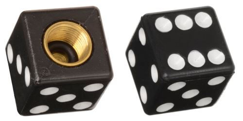 Čepičky ventilků Lucky Dice, OXFORD (černé, pár)