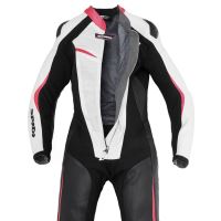 Jednodílná kombinéza TRACK LADY PERFORATED PRO, SPIDI, dámská (černá/bílá/růžová) (3)
