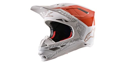 Přilba SUPERTECH S-M8 TRIPLE 2020, ALPINESTARS (oranžová fluo/bílá/zlatá)