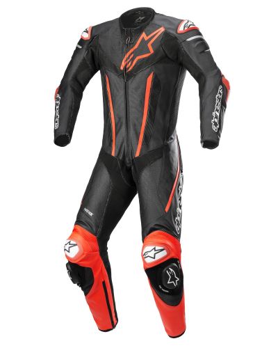 Jednodílná kombinéza FUSION, TECH-AIR kompatibilní, ALPINESTARS (černá/červená fluo)