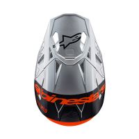Přilba SUPERTECH S-M10 FLOOD, ALPINESTARS (stříbrná/černá matná/oranžová fluo) (6)