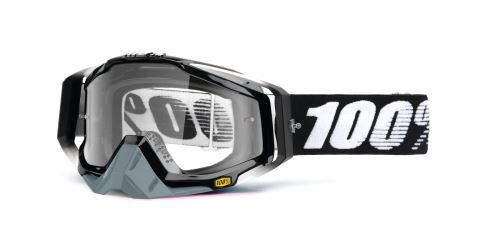 Brýle Racecraft Abyss Black, 100% (čiré plexi + chránič nosu +20 strhávaček)